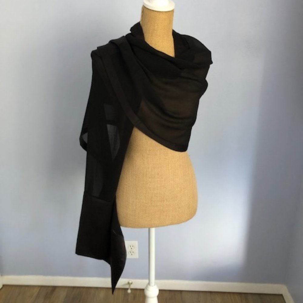Black Sheer/Satin Scarf